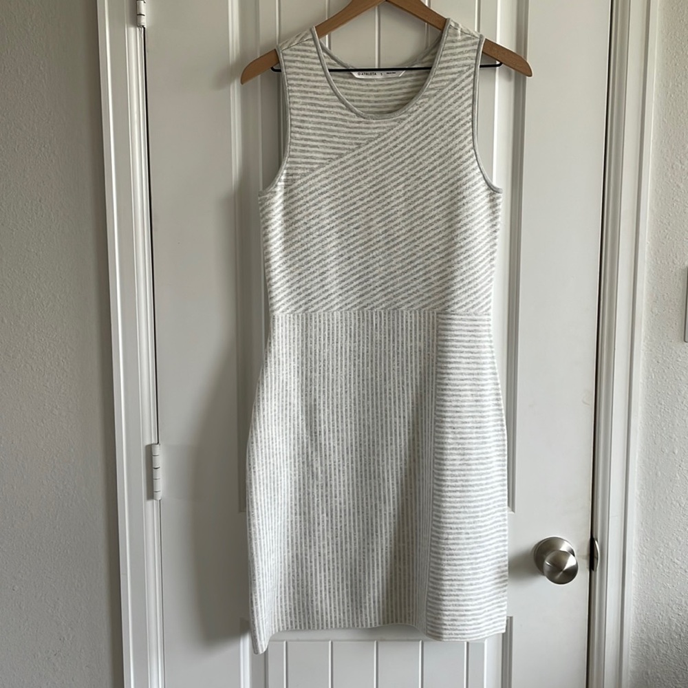 Athleta | White and Gray Sweater Dress